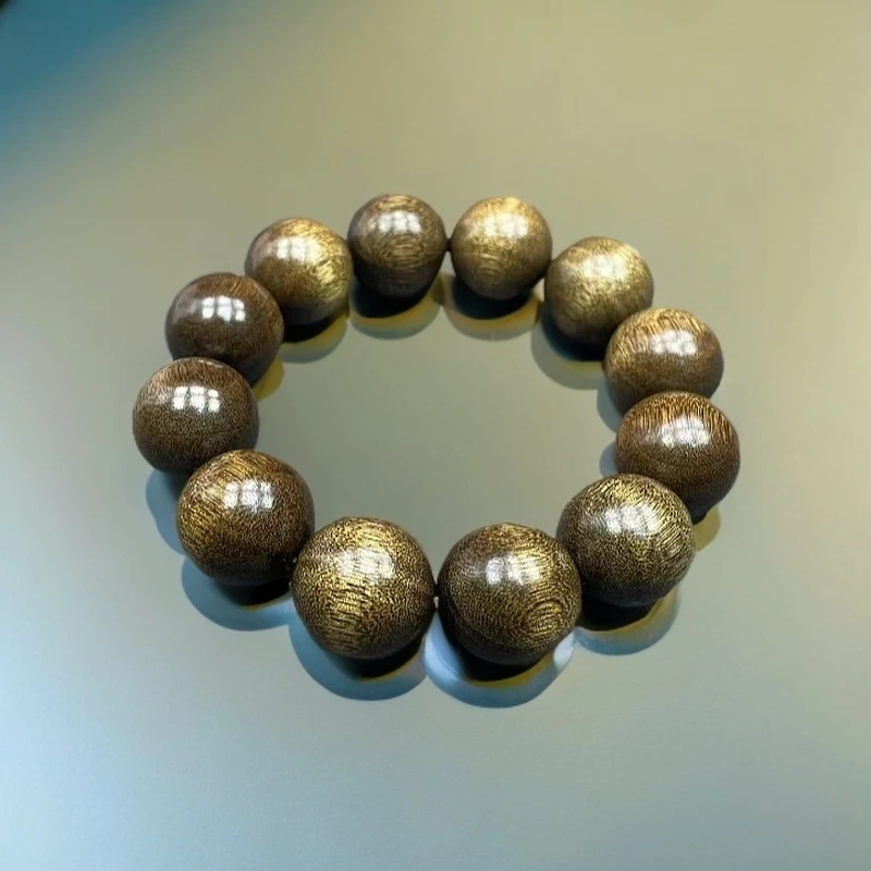 金丝楠珠串2.0 金丝楠乌金料手串【809】带盒子盘玩袋盘玩手套