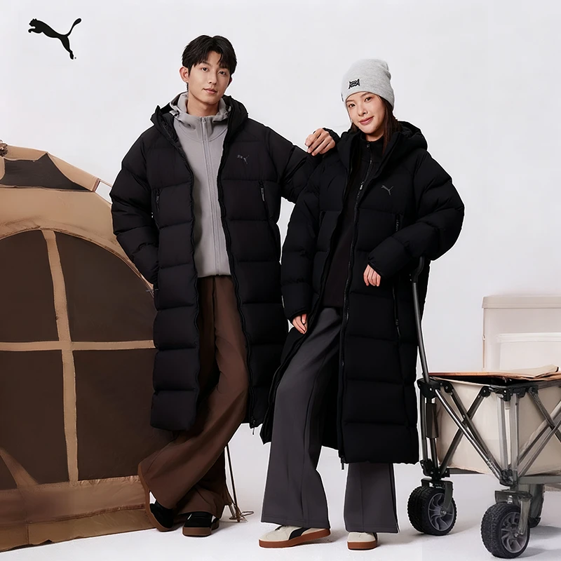 【冬日上新】PUMA彪马长款羽绒服女装男装黑色运动服保暖休闲服外套