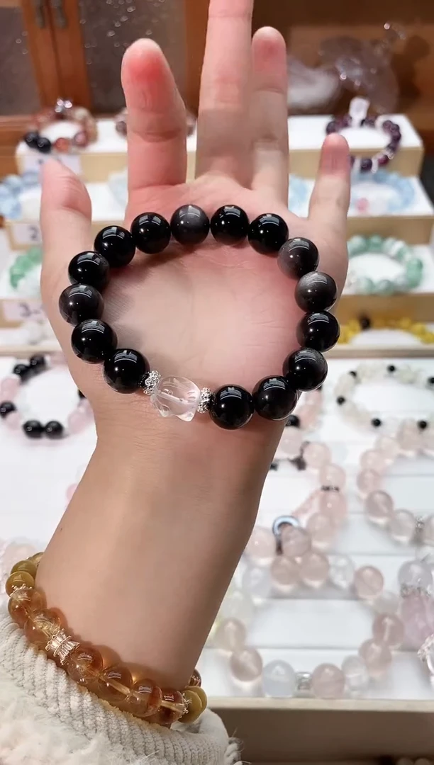 【闪购商品】水晶手串未镶嵌银曜石手串