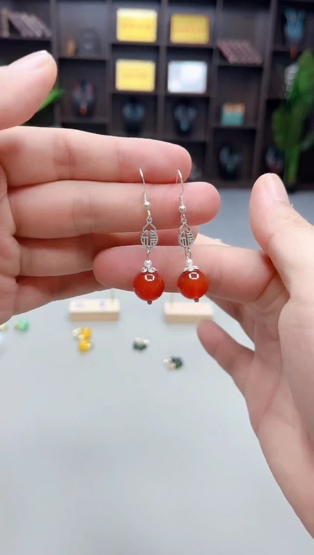 银S925镶嵌耳饰玛瑙/玉髓230000