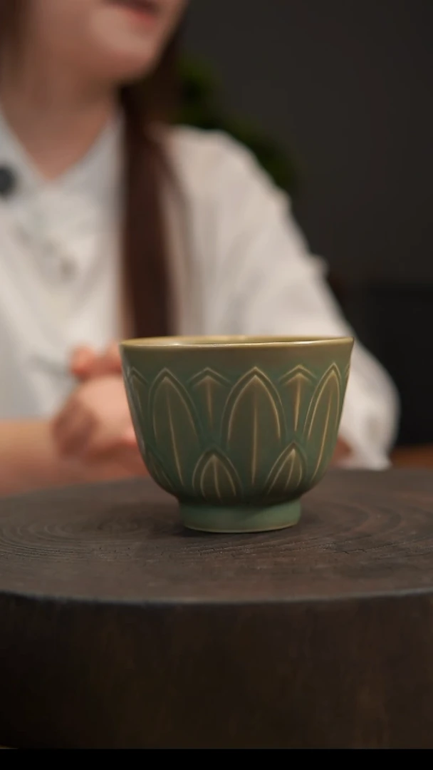 杯子莲花瓣杯 汝州原产地  原矿老釉