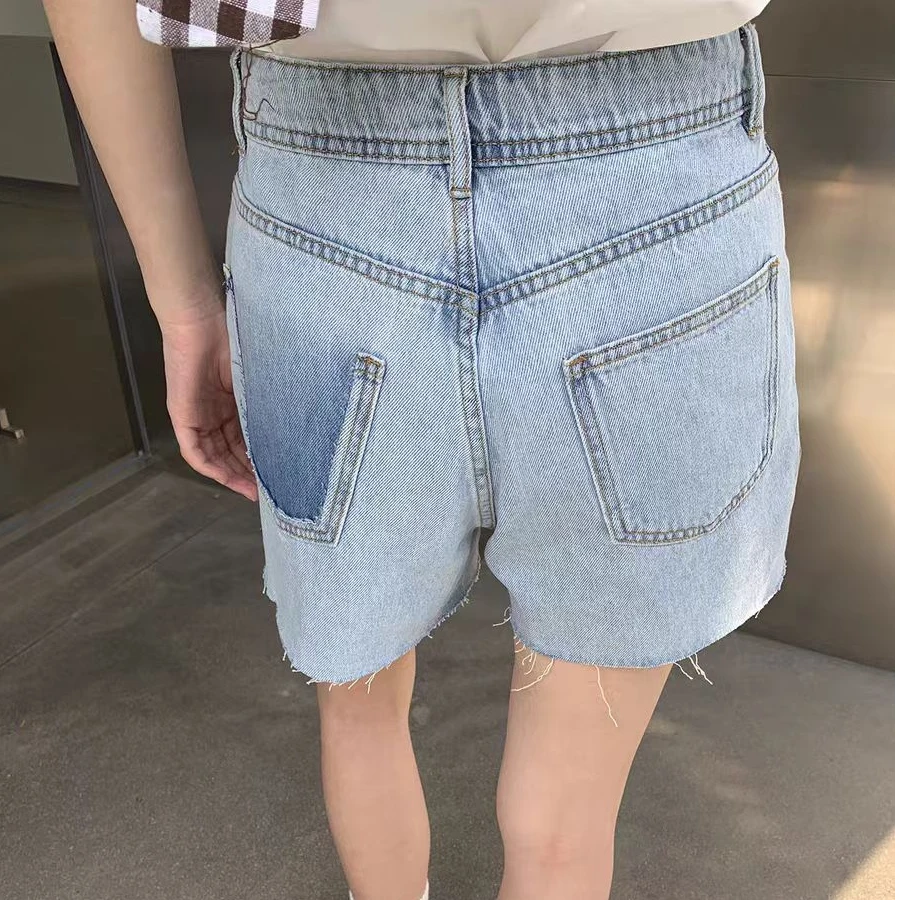撕边流苏牛仔短裤NB2201