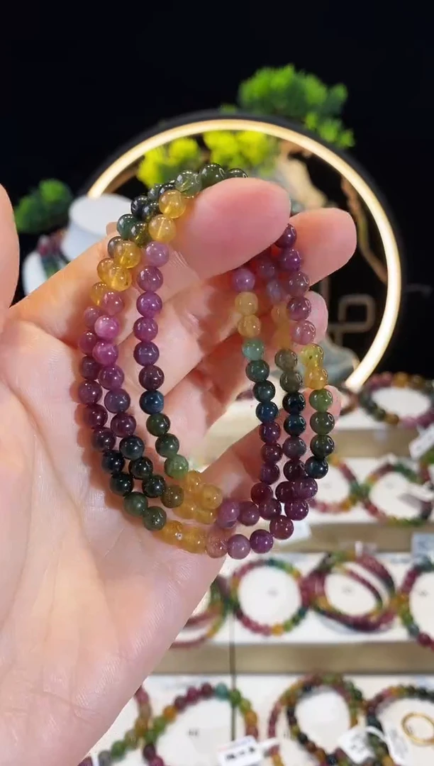 【闪购商品】碧玺手串未镶嵌G2622三圈颜色微差