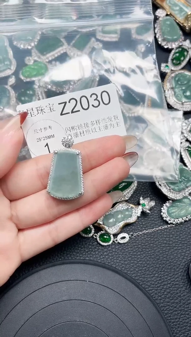 【闪购商品】翡翠颈饰未镶嵌赠皮绳2030