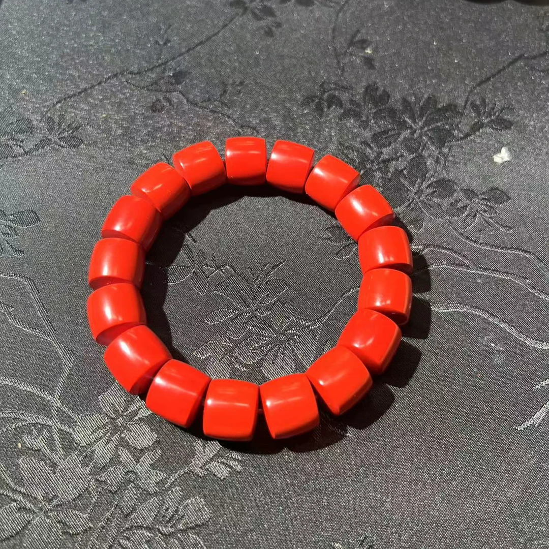 含辰砂工艺品高品质帝王砂卡12mm桶珠手串手链