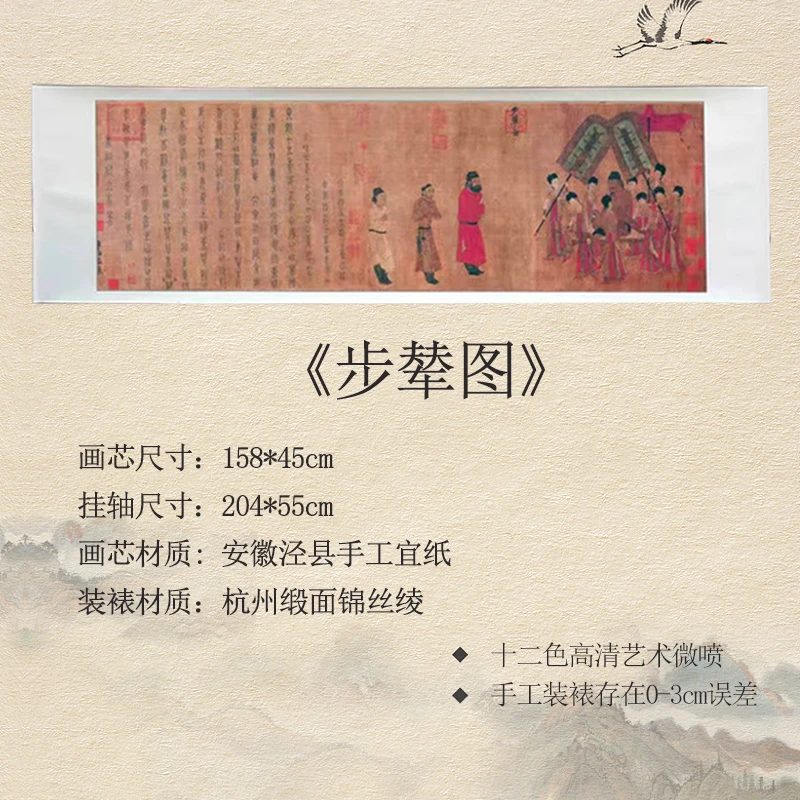 唐·阎立本·204*55cm《步辇图》玄关·家庭·装饰画·高清微喷复刻