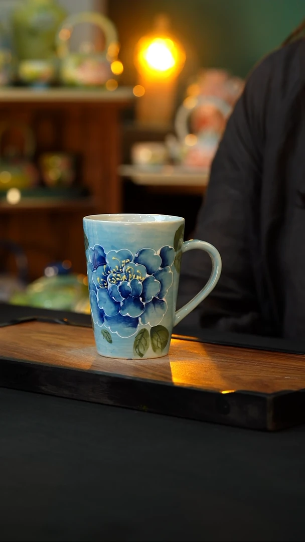 杯手绘心瓷陶瓷浮力