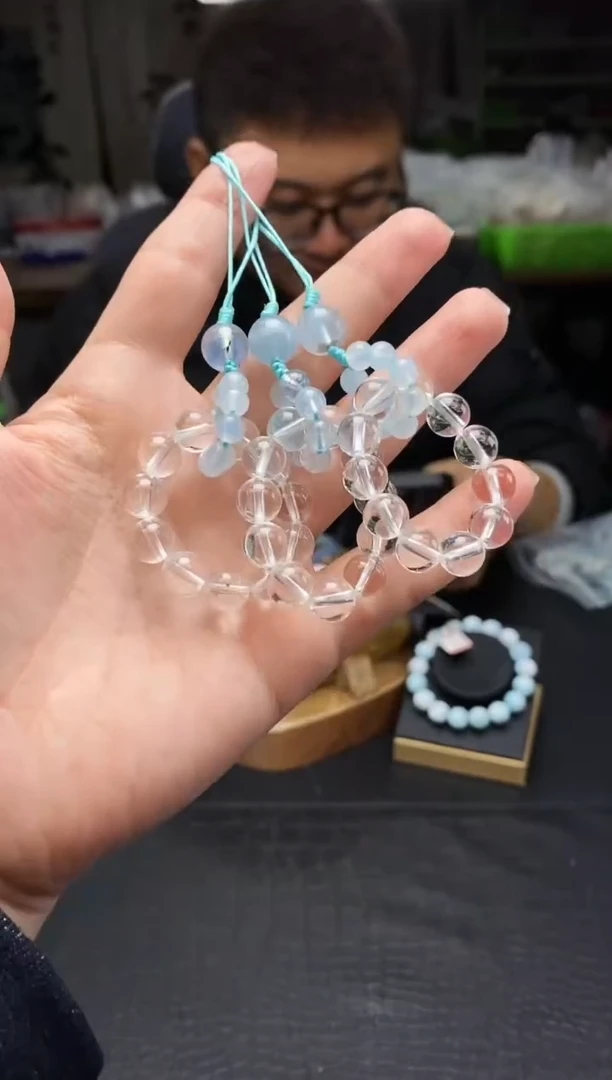 未镶嵌手串水晶白水晶跑环手机链一个