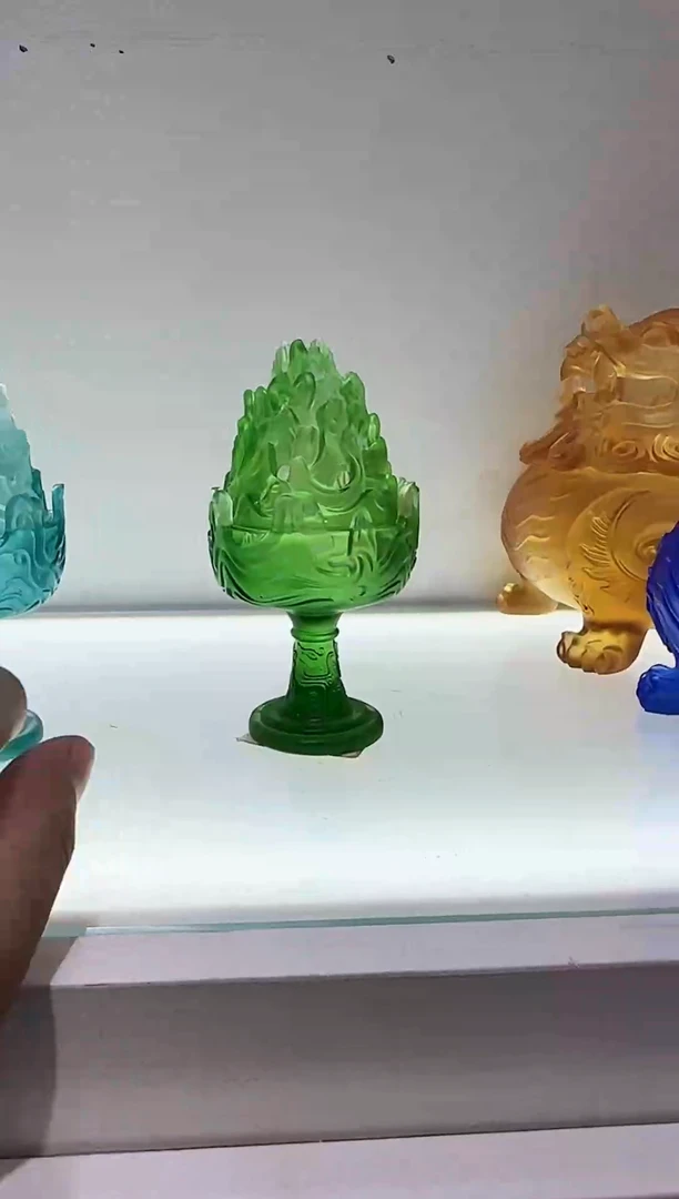 手工艺品琉璃博山炉小号绿色