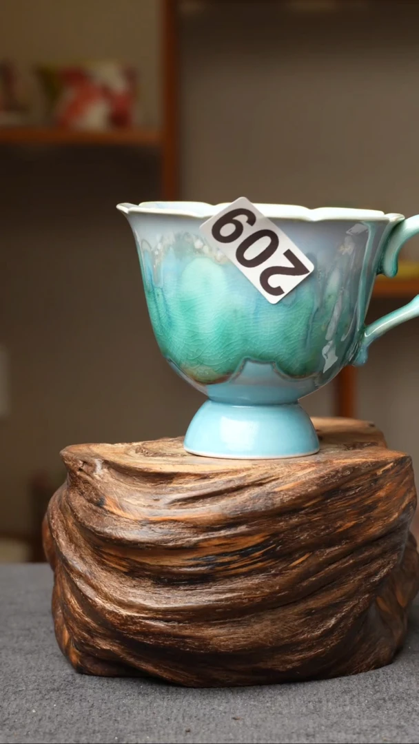 杯子209景德镇手创颜色釉杯（食品级）带冰裂纹