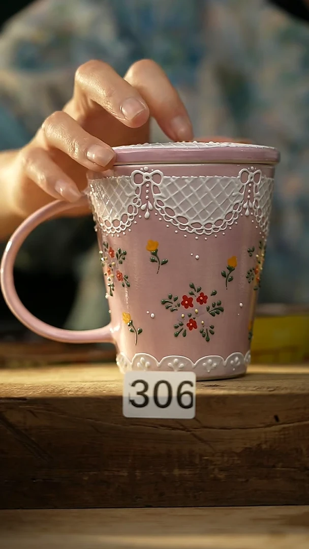 【闪购商品】瓷片新品！设计师款手绘/咖啡杯 喜喜