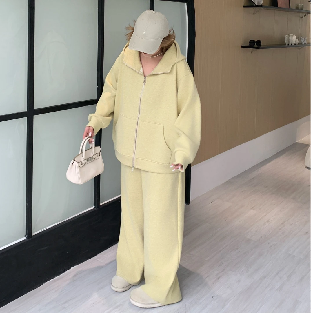 媛子大码【妙龄少女】25春秋新款时尚套装洋气连帽宽松显瘦两件套