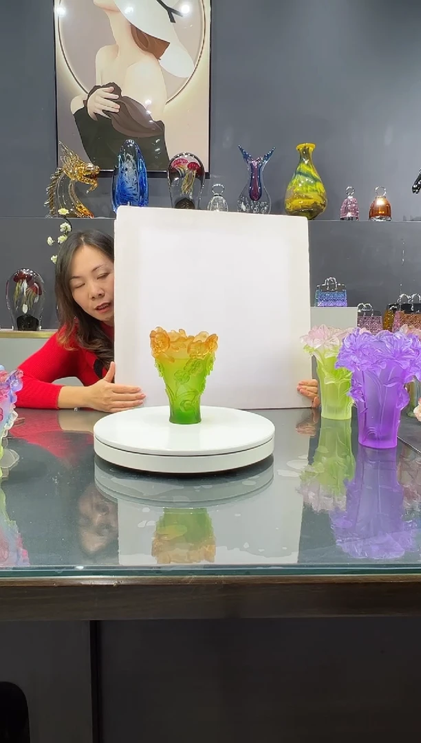 手工艺品琉璃 水晶琉璃花瓶1个福利款