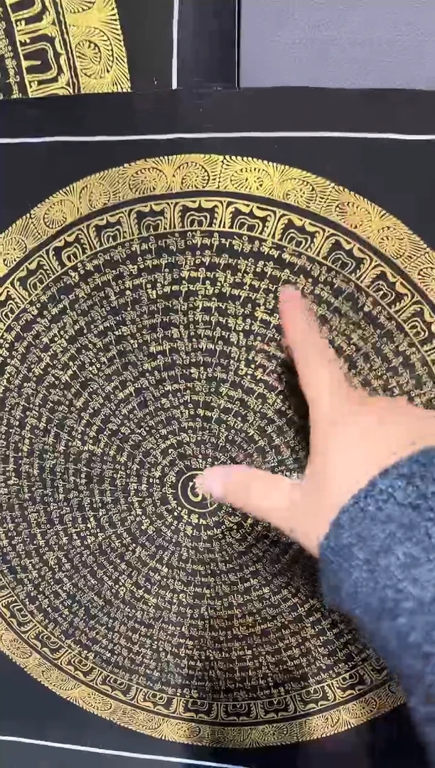 吊坠老卢唐卡六字50*50