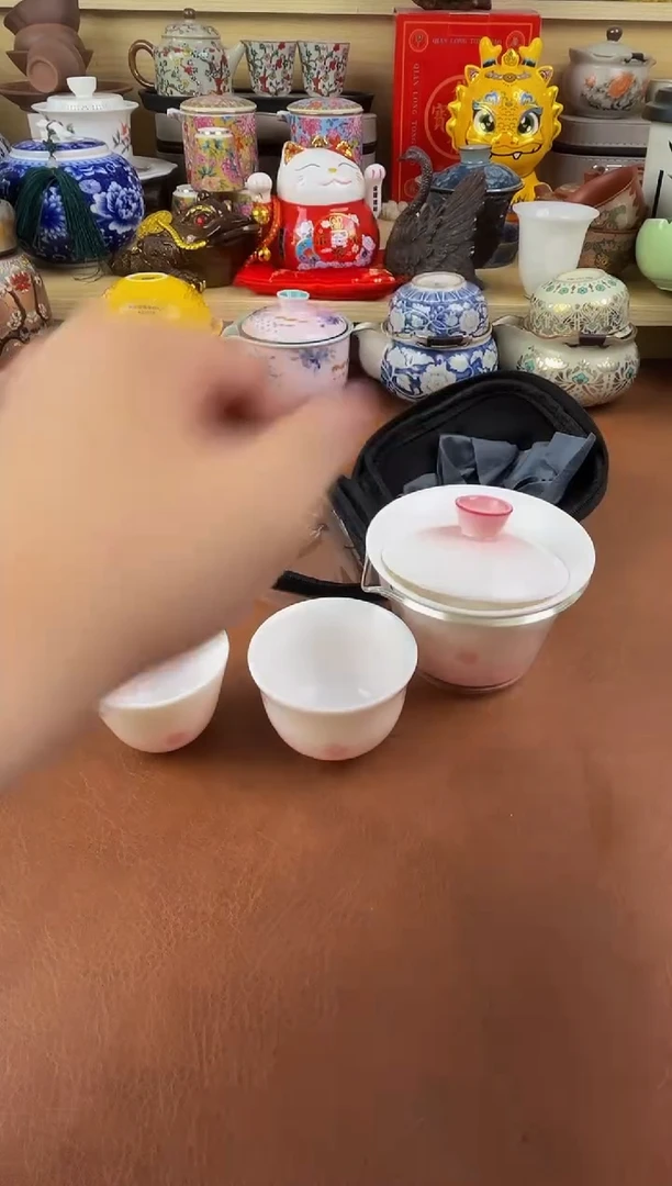 陶瓷茶具摆件旅行套组