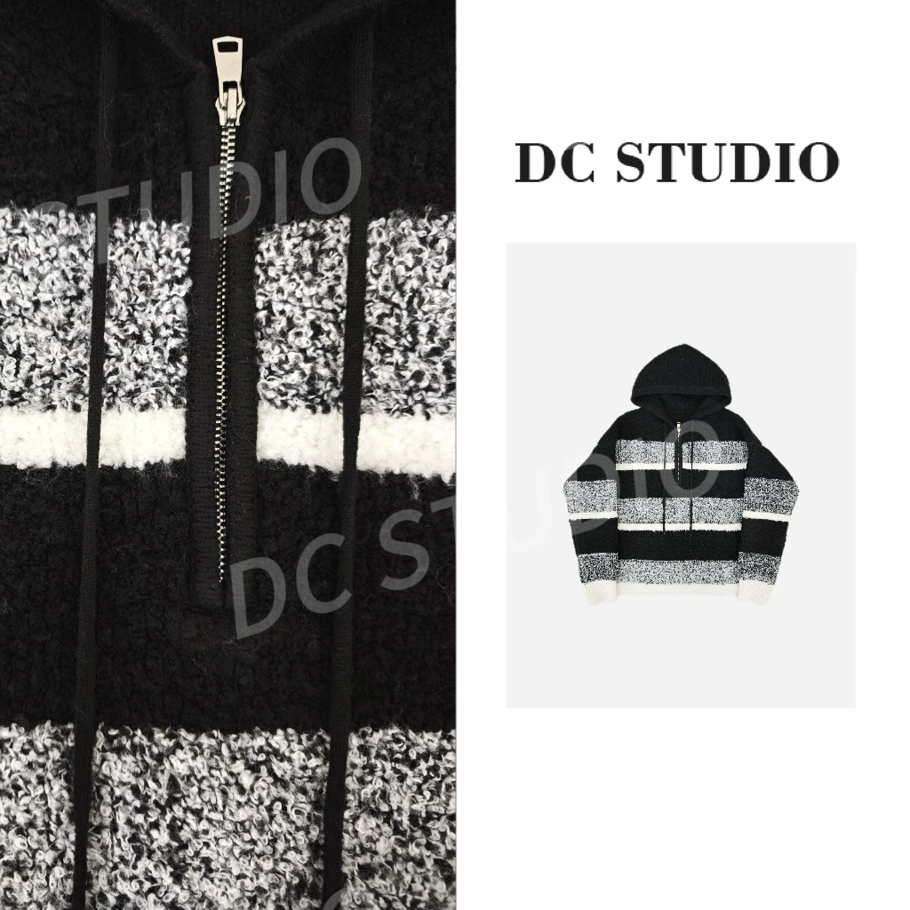 DC STUDIO【指南针】2024新款冬季时尚休闲百搭宽条纹保暖高档毛衣