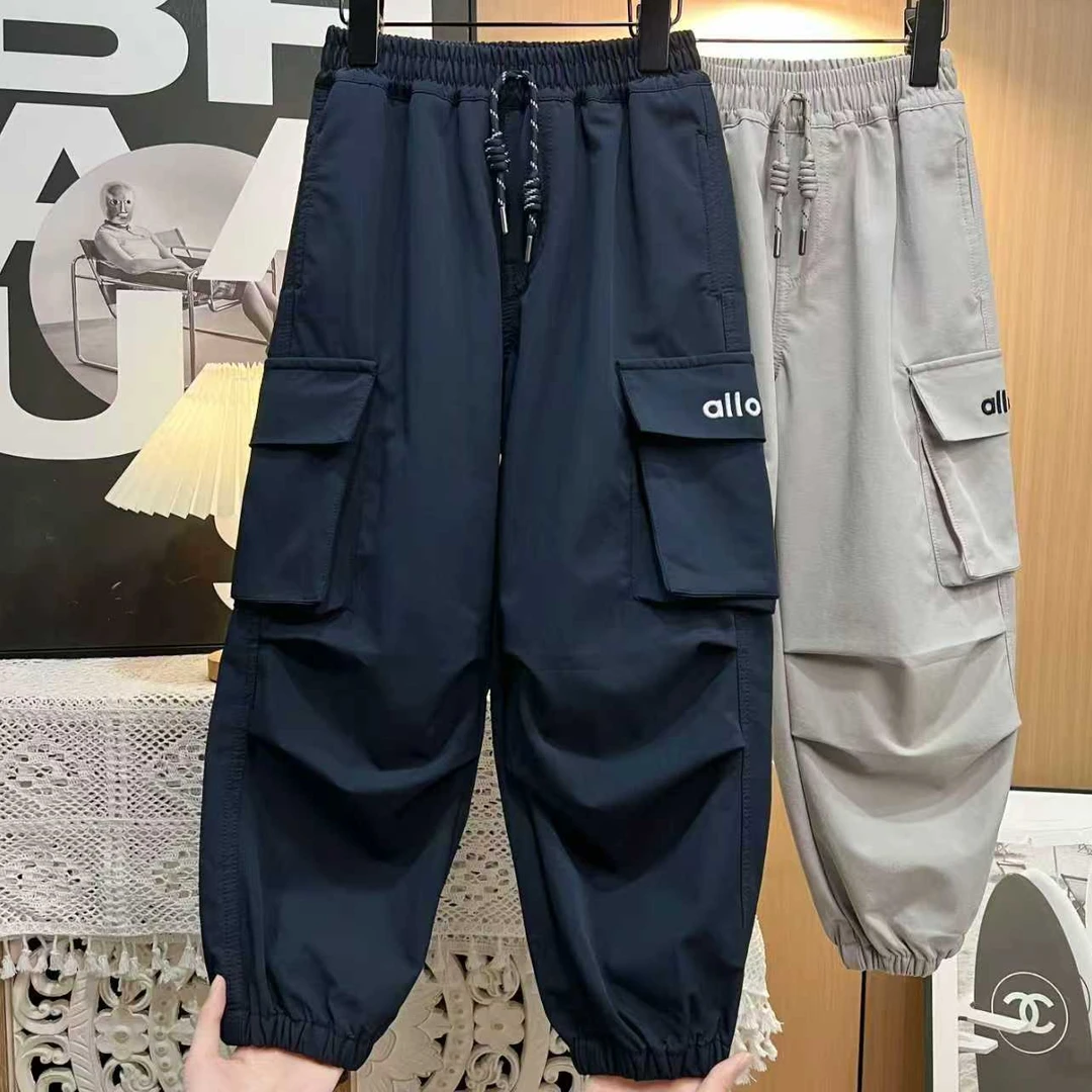 韩系潮酷~男童2025秋季时髦束脚裤子时尚帅气宽松工装裤10651