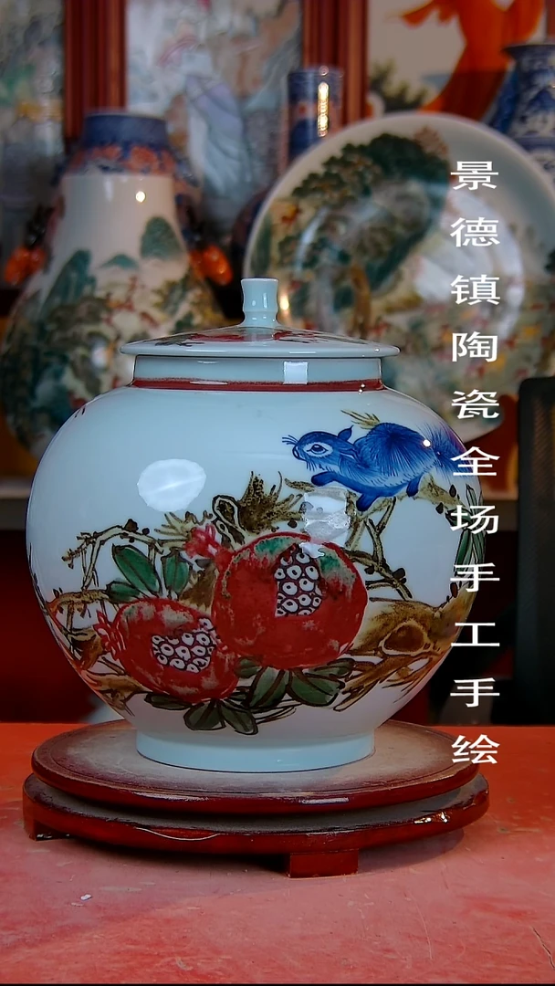摆件湾**林手景德镇陶瓷 全场手工绘
