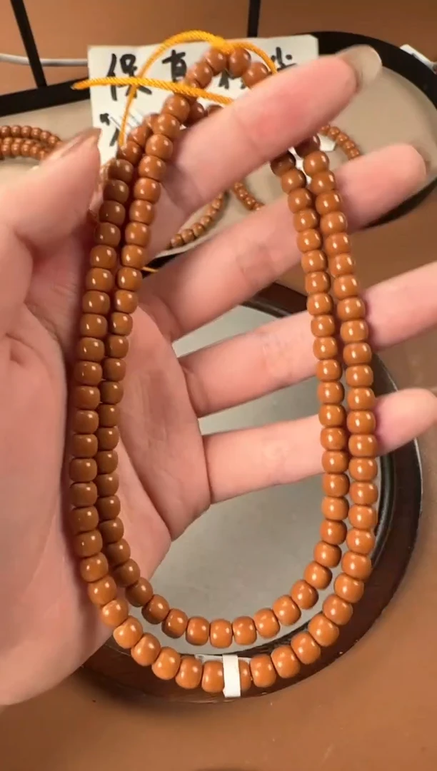 手串橄榄核6.0mm核尖108，老挝料，老型珠，高油高密