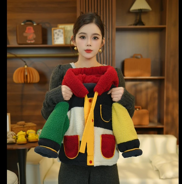 男女宝宝冬季新款棉服儿童加绒加厚棉衣连帽保暖夹棉外套