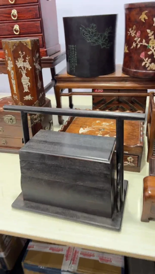 木紫檀直柄提盒食盒储物盒