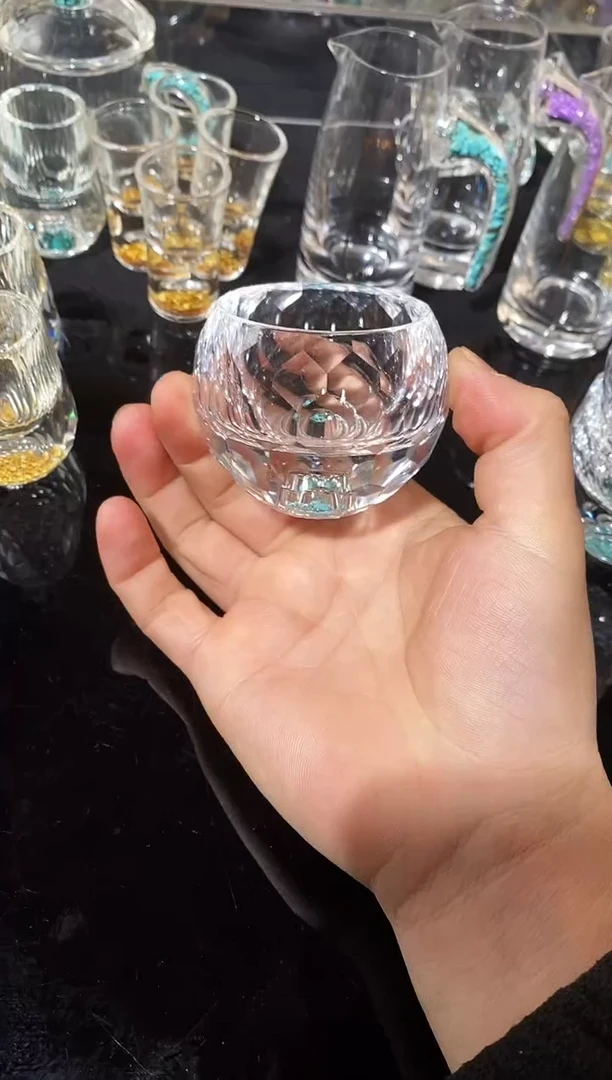 【闪购商品】玺宴新款水晶罗汉杯绿松石四个