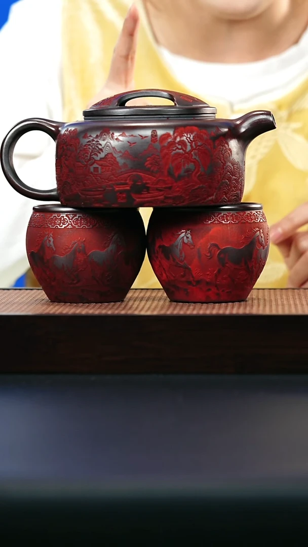 茶壶紫砂宜兴紫砂 牛盖龙山古乌泥