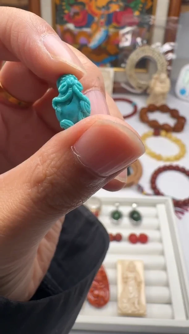 未镶嵌绿松石吊坠(不含链)臻**J绿松石侧挂