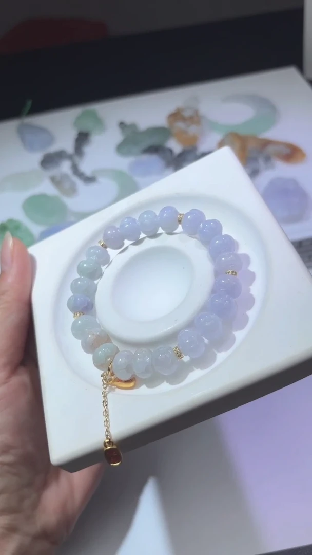 颈饰未镶嵌翡翠天然缅甸翡翠A货莲花珠手串