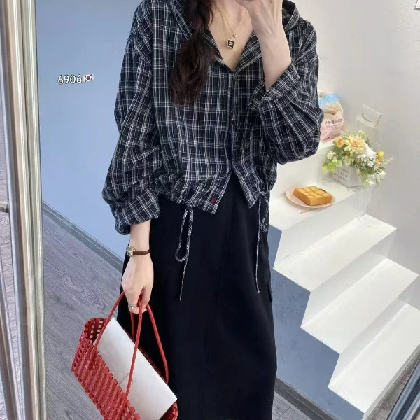 2025新款韩板复古连帽磨毛棉早秋女款时尚百搭宽松痞帅炸街风女装