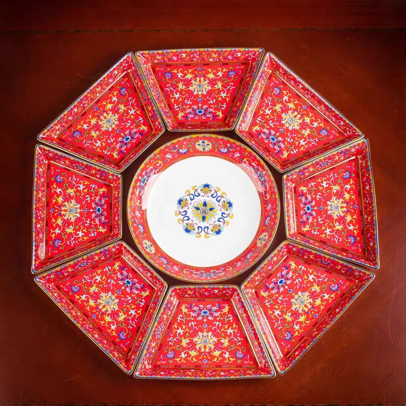 【老王】8+1拼盘-帝王黄（7英寸梯型深盘*8+10英寸圆形深盘）