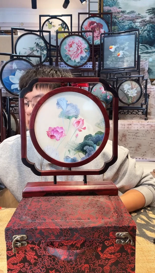 织绣苏绣摆台手工双面