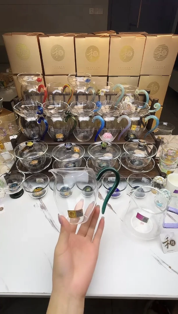 手工艺品玻璃韦**！禾器 怡然茶海墨绿