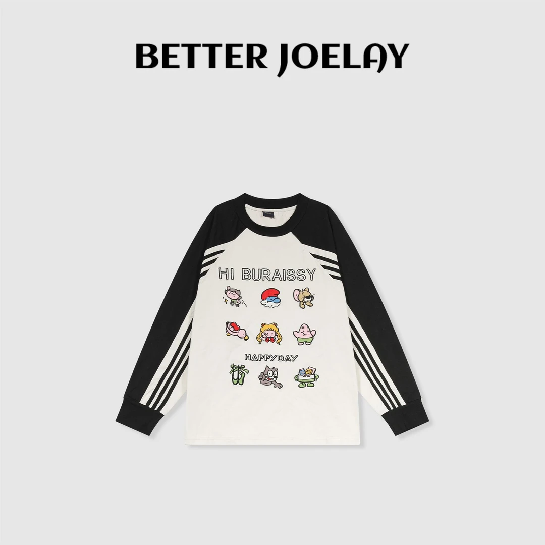 BETTER JOELAY-【欢乐小丸子】时尚百搭休闲T恤长袖卡通简约KH1590