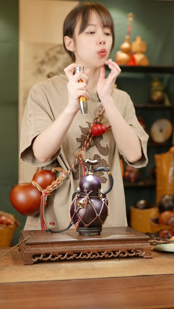 112号精品天然大漆酒葫芦一物一拍~