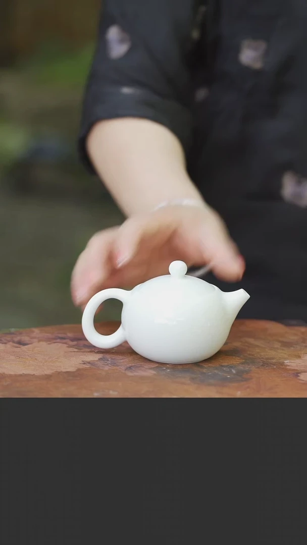 瓷片柴烧白瓷西施壶@@ST-C10001