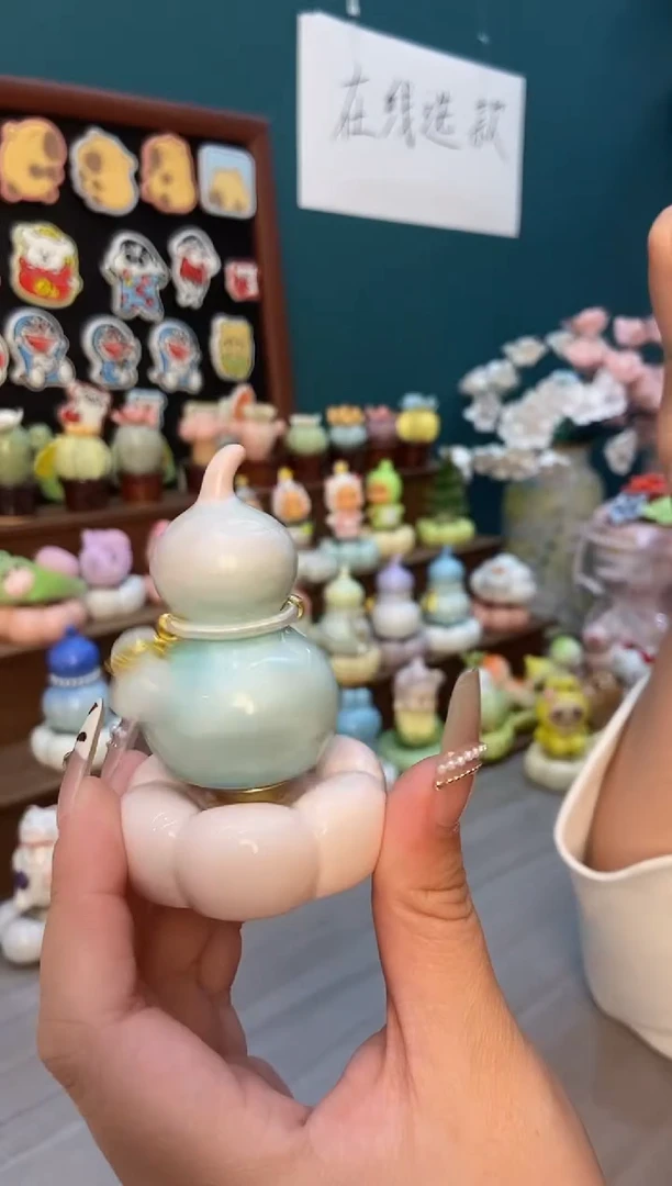 摆件陶粉色葫芦景德镇陶瓷摆件1个装