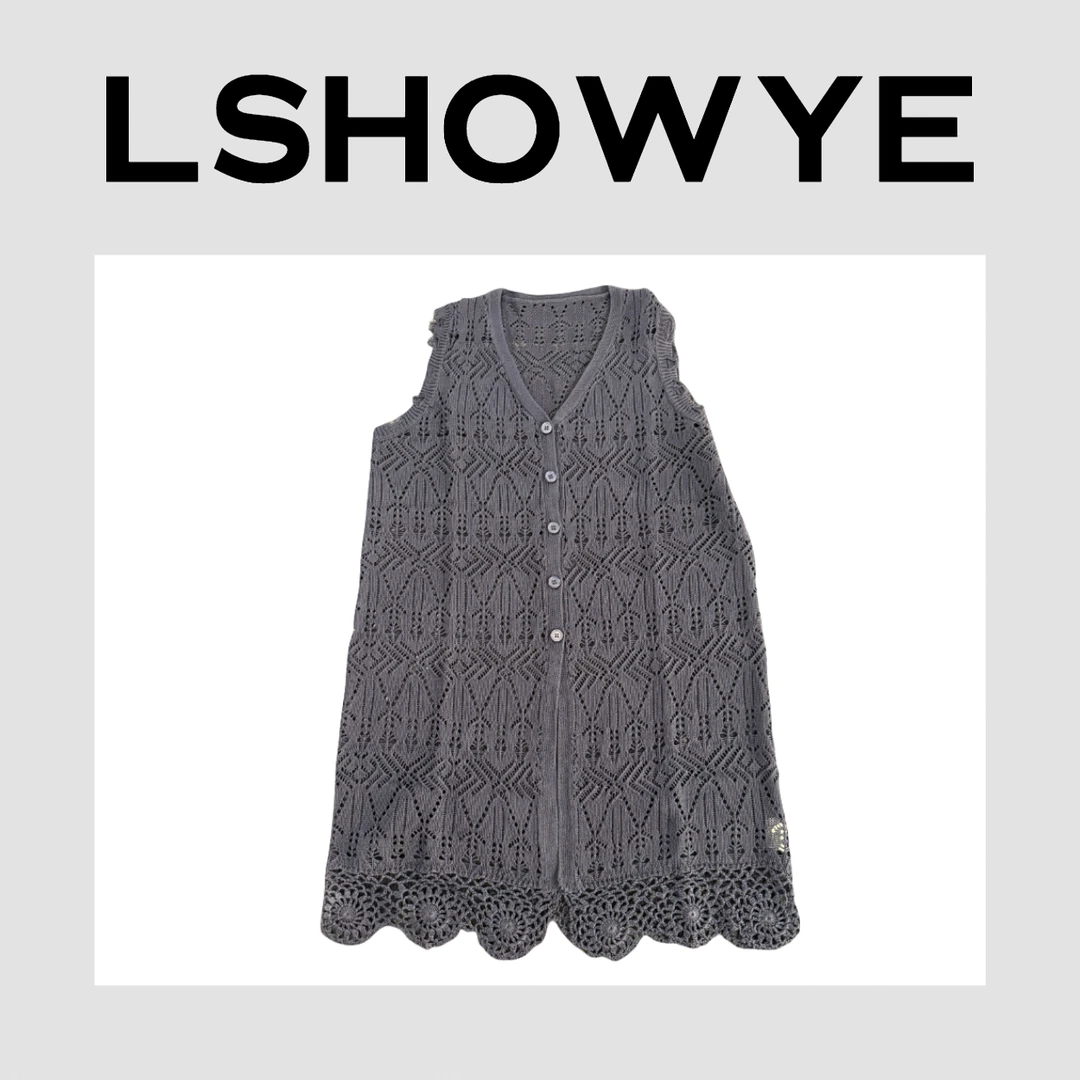 LSHOWYE｜钩花三色长款开衫 26776