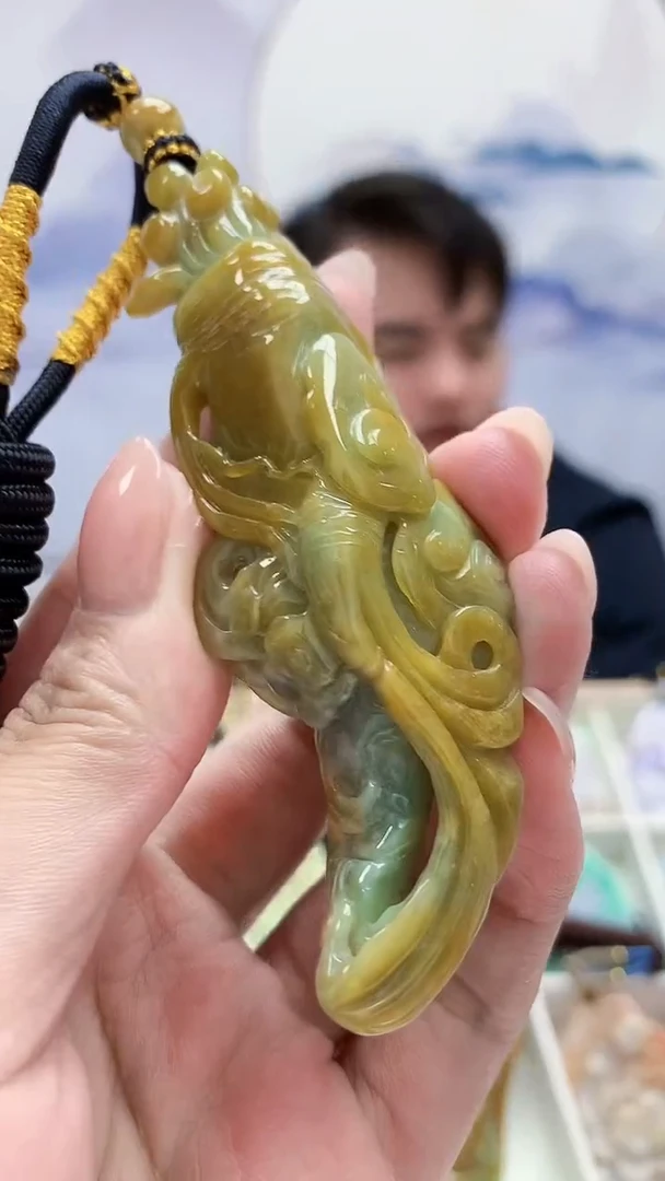 未镶嵌定制翡翠5060MM-毛货挂件79