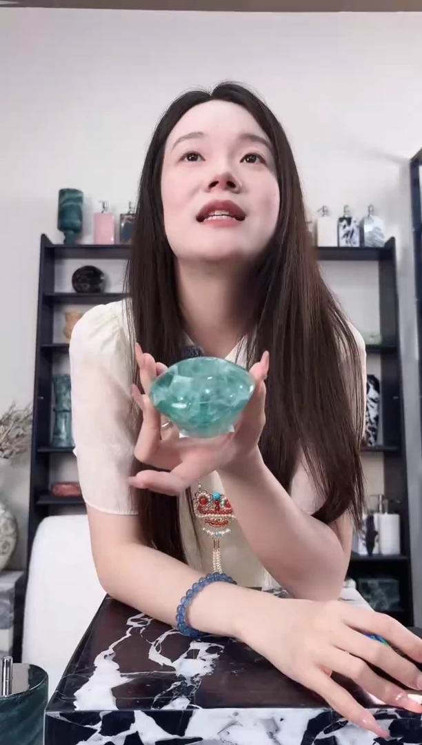 石材绿水晶烛台036
