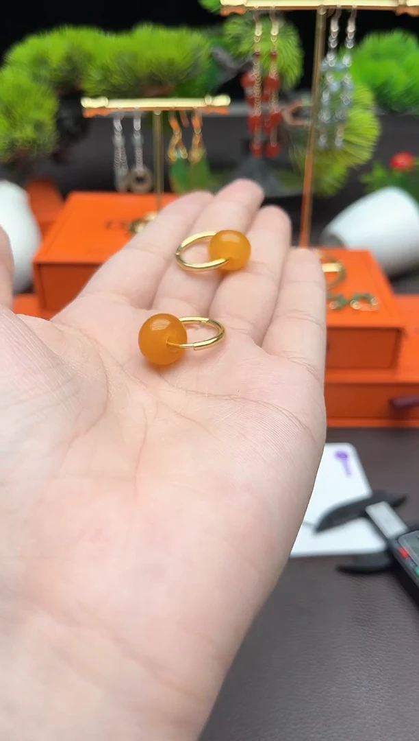 玛瑙/玉髓耳饰银S925镶嵌536