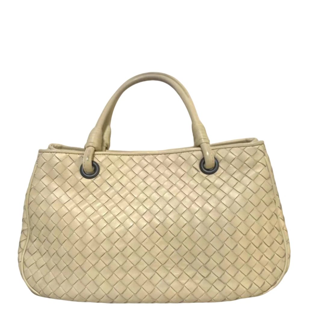 95新 BOTTEGA VENETA/葆蝶家 米色菜篮子手提包q1675