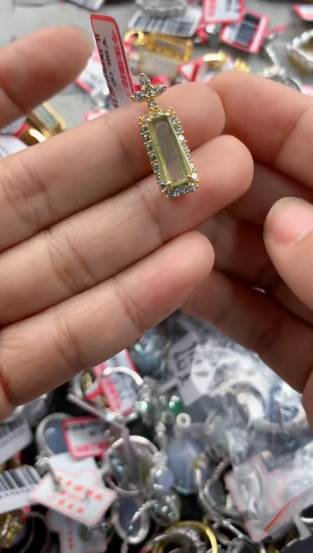 银S925镶嵌戒指翡翠222              1