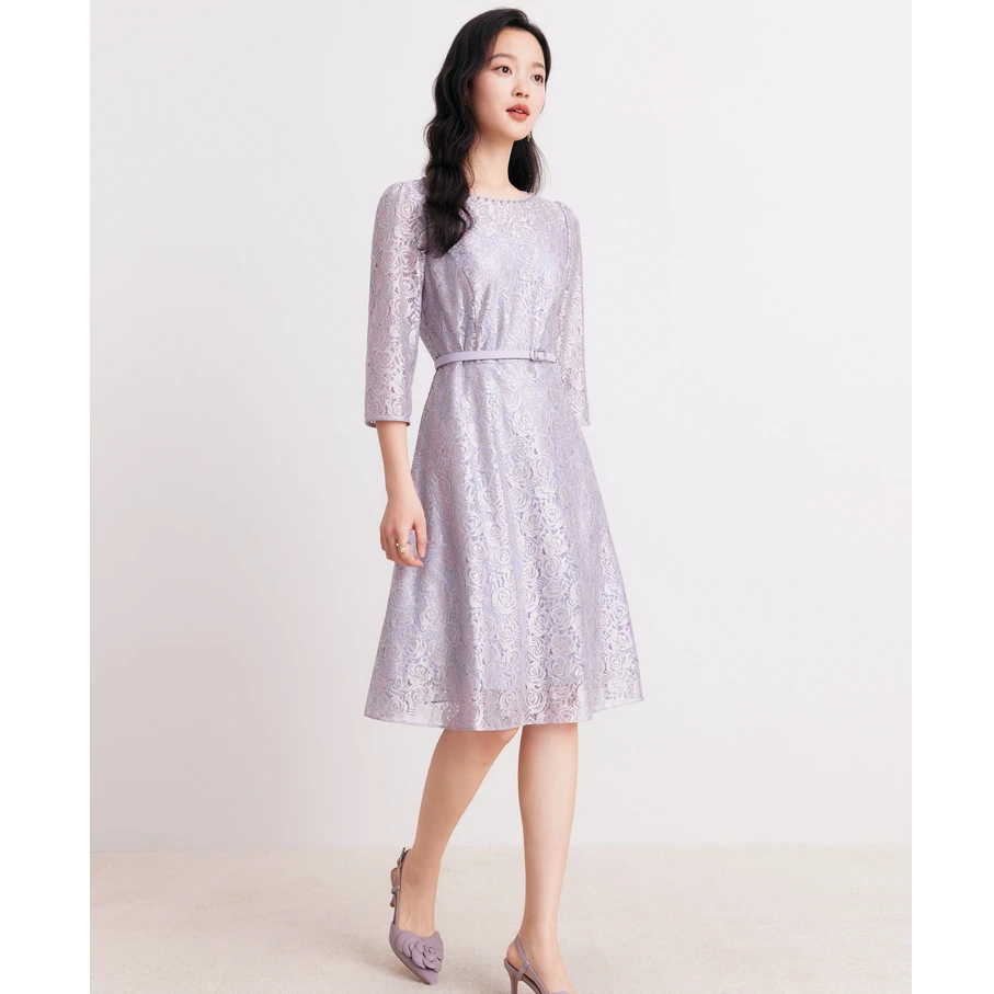 【羊羊专属】珂莱蒂尔显瘦气质百搭修身蕾丝连衣裙KF11