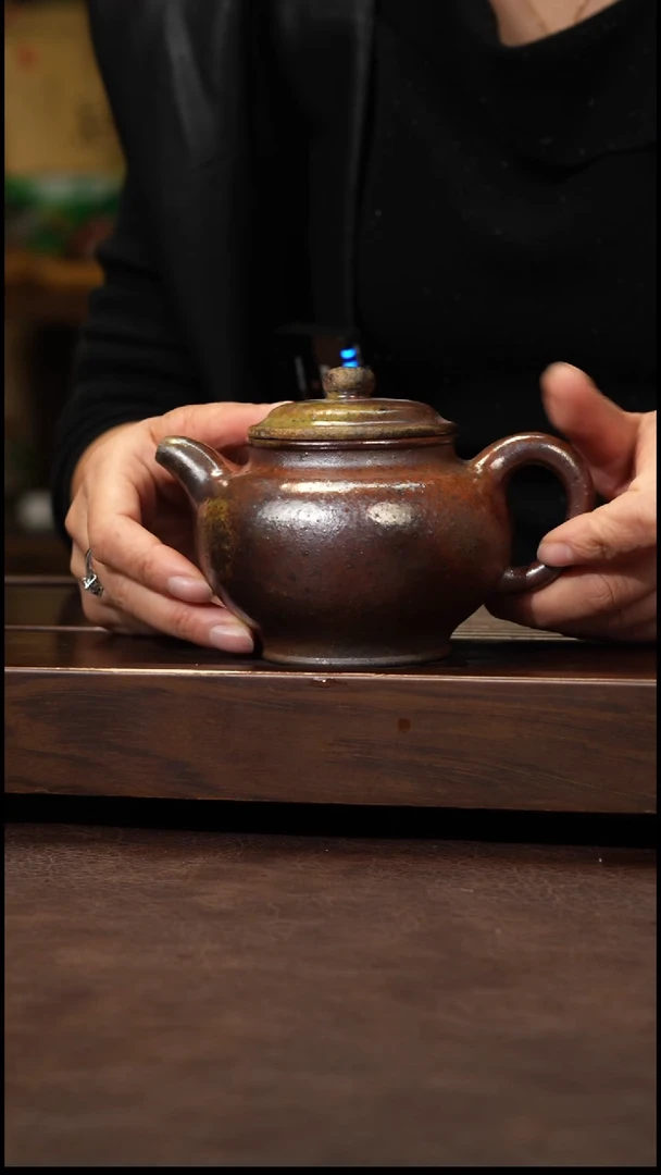 茶壶紫砂老紫泥柴烧壶王掇只260cc左右