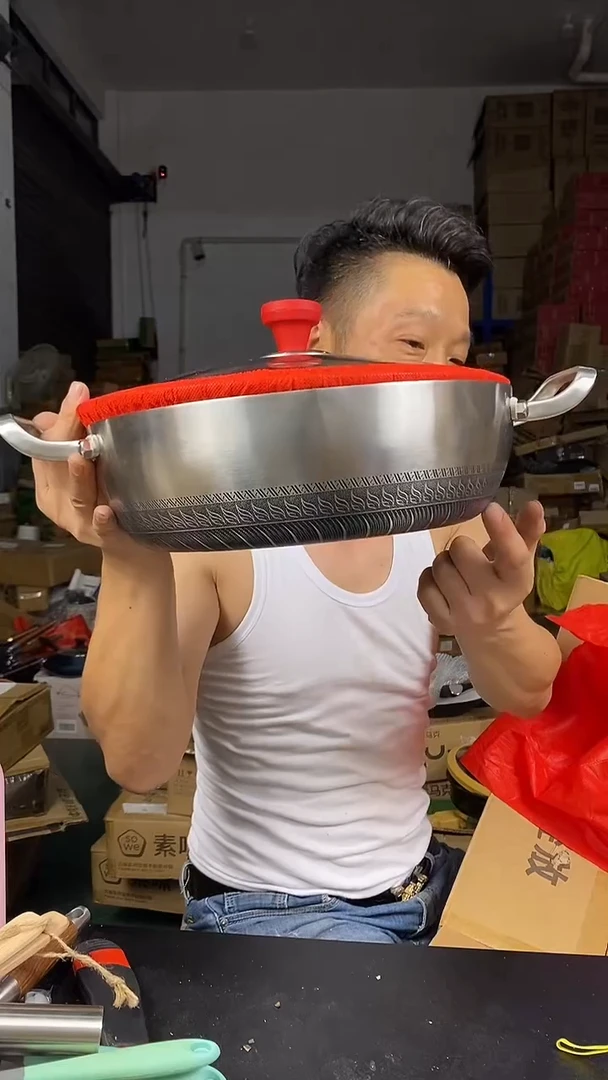 铝合金1双耳不锈钢汤锅30 有盖