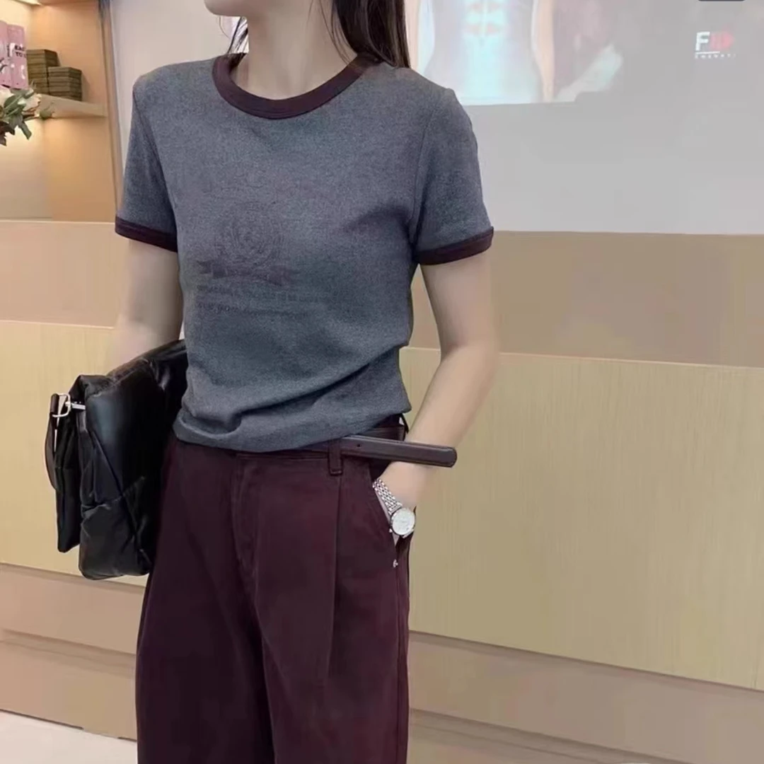 ZM2024秋季新款简约字母印花短袖T恤（86007）