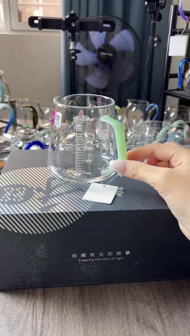 手工艺品玻璃禾器承轩浅玉色