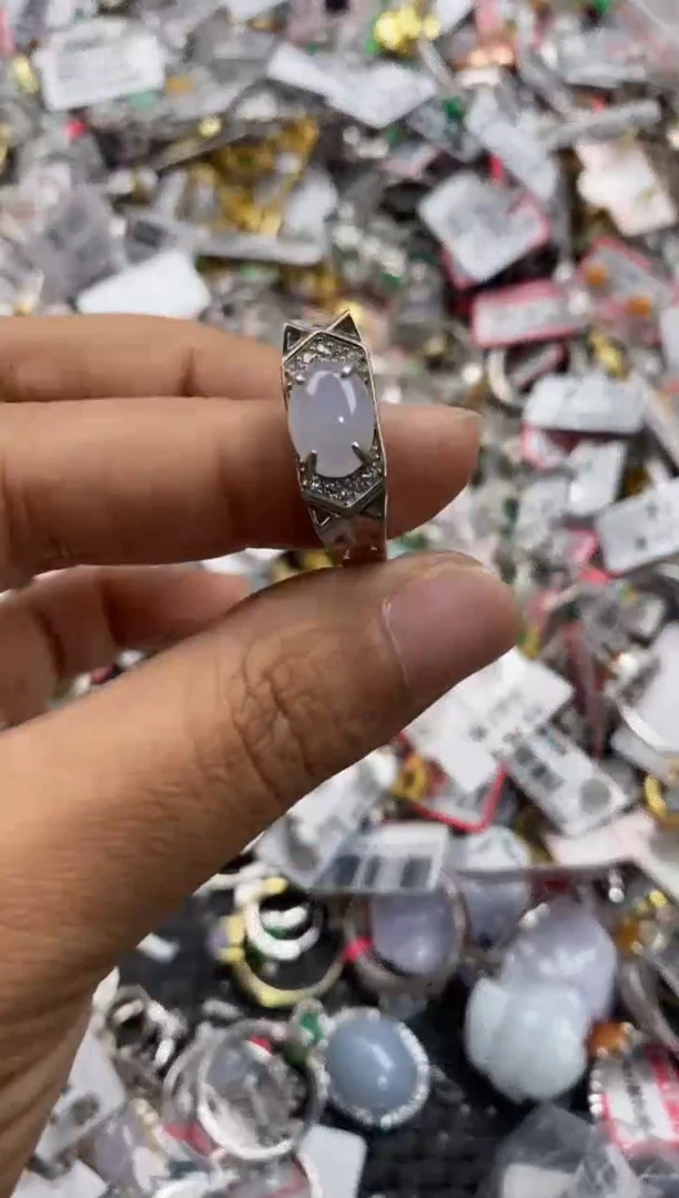 银S925镶嵌戒指翡翠888                2