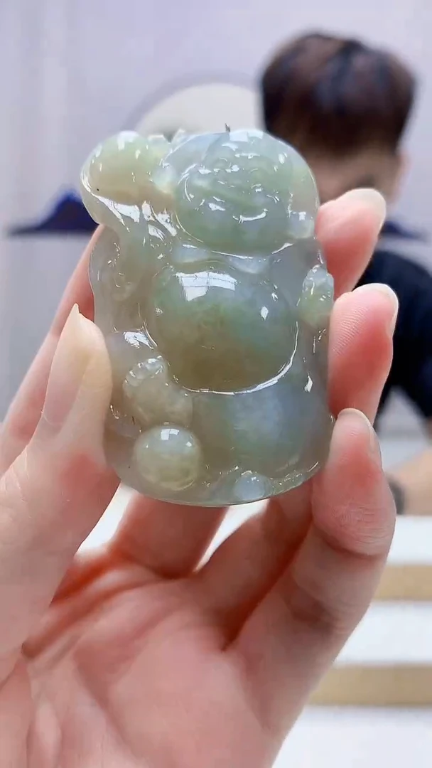 未镶嵌定制翡翠4868zm-毛货挂件佛公25